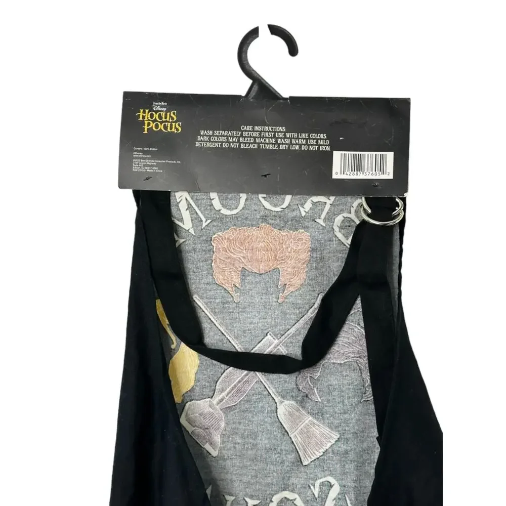 Disney HOCUS POCUS Broom Squad Black Apron 100% Cotton New